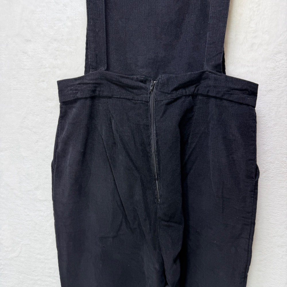 Nasty Gal Black Corduroy Flare Leg Overalls Jumpsuit Size 4 Mod Grunge Hippie - Picture 7 of 16